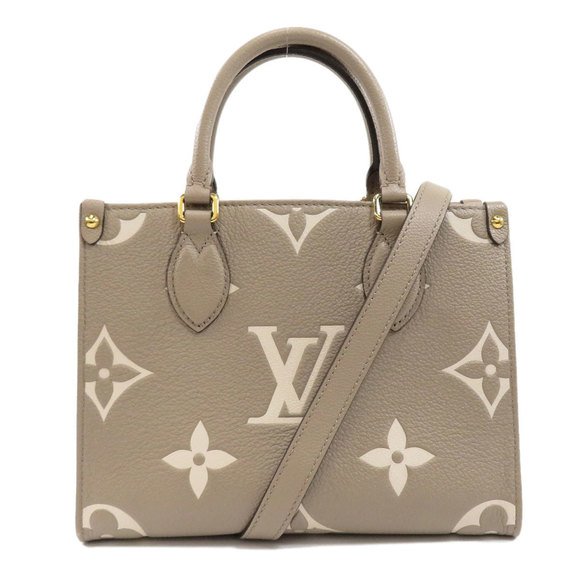 Louis Vuitton On the Go PM Bicolor Tourtrail Crème Handbag Empreinte - Picture 1 of 10